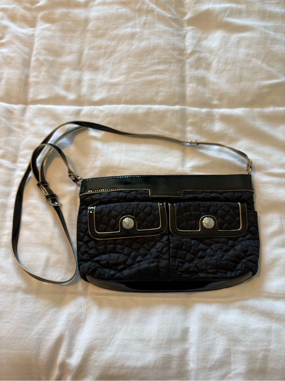 Vera Bradley Quilted Crossbody Shoulder Bag in Black